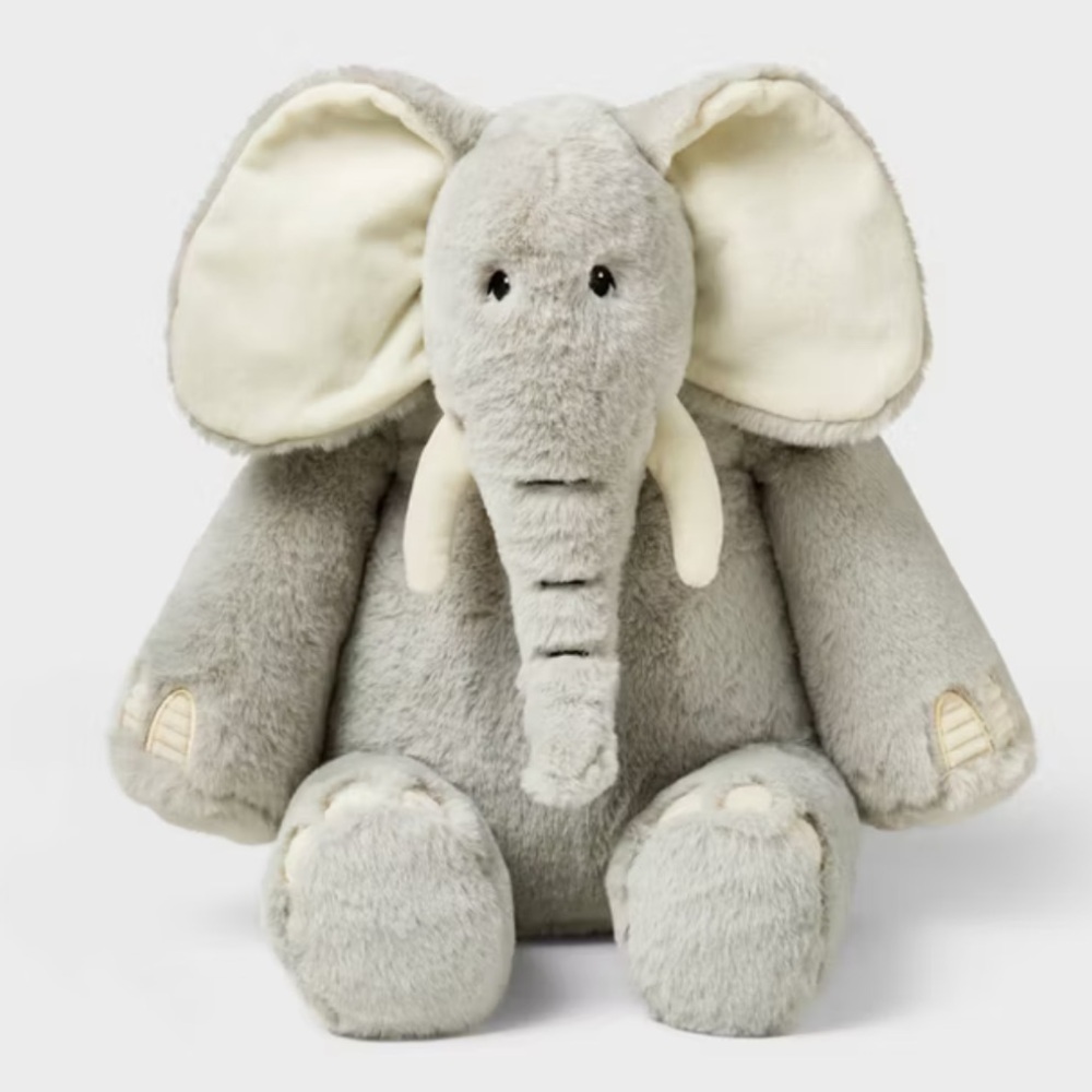 12" Gray Elephant Stuffed Animal - Gigglescape
